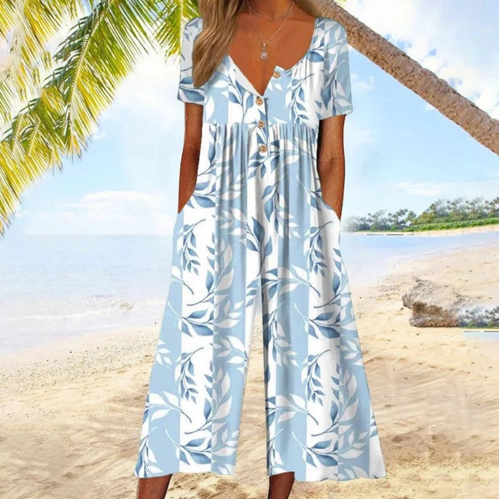 Klara | Damen Leichter Blumen Jumpsuit