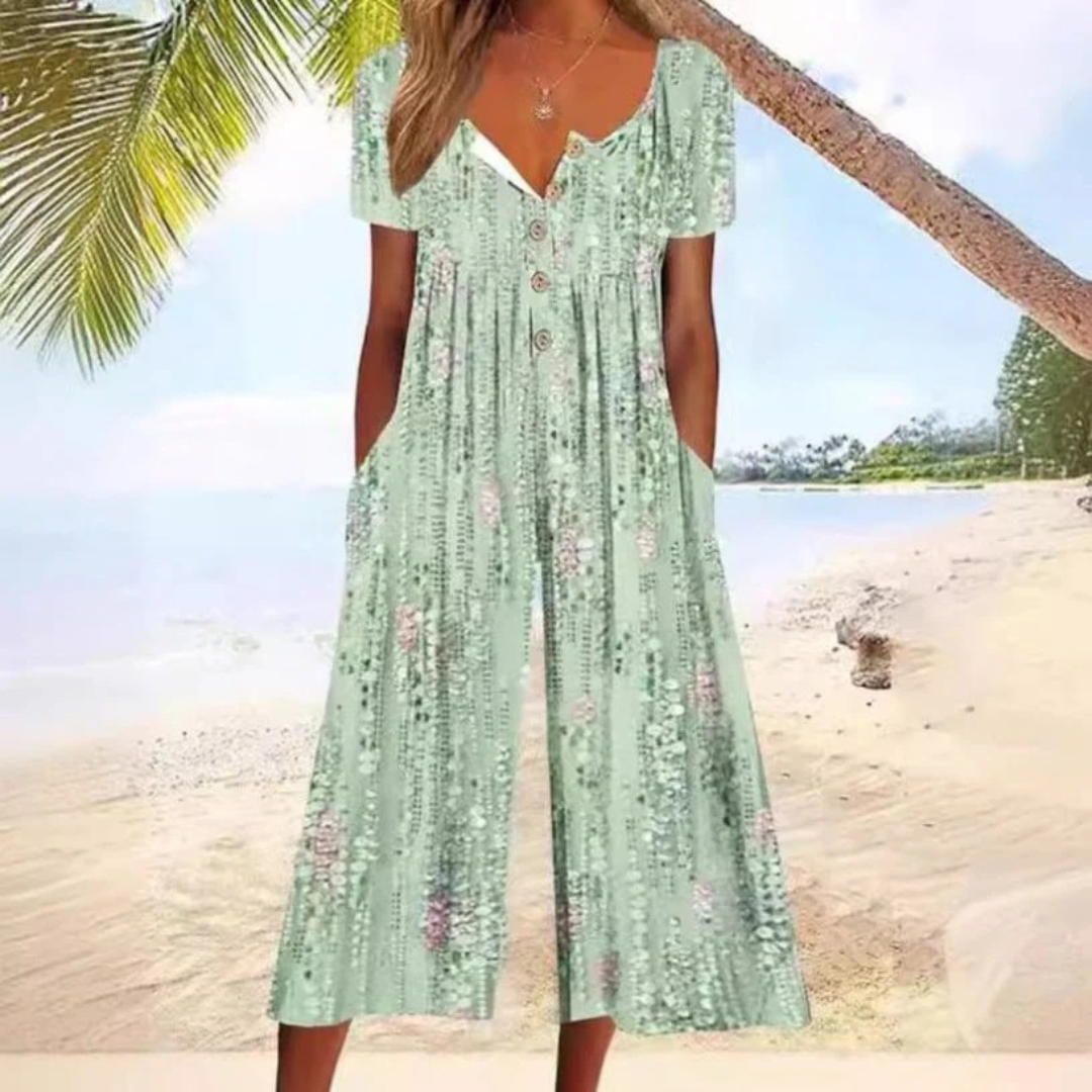 Klara | Damen Leichter Blumen Jumpsuit