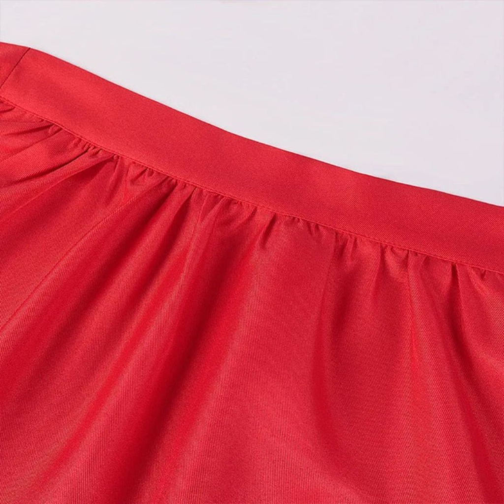 Klara | Damen Rotes Oktoberfest Dirndl mit Blumenmuster