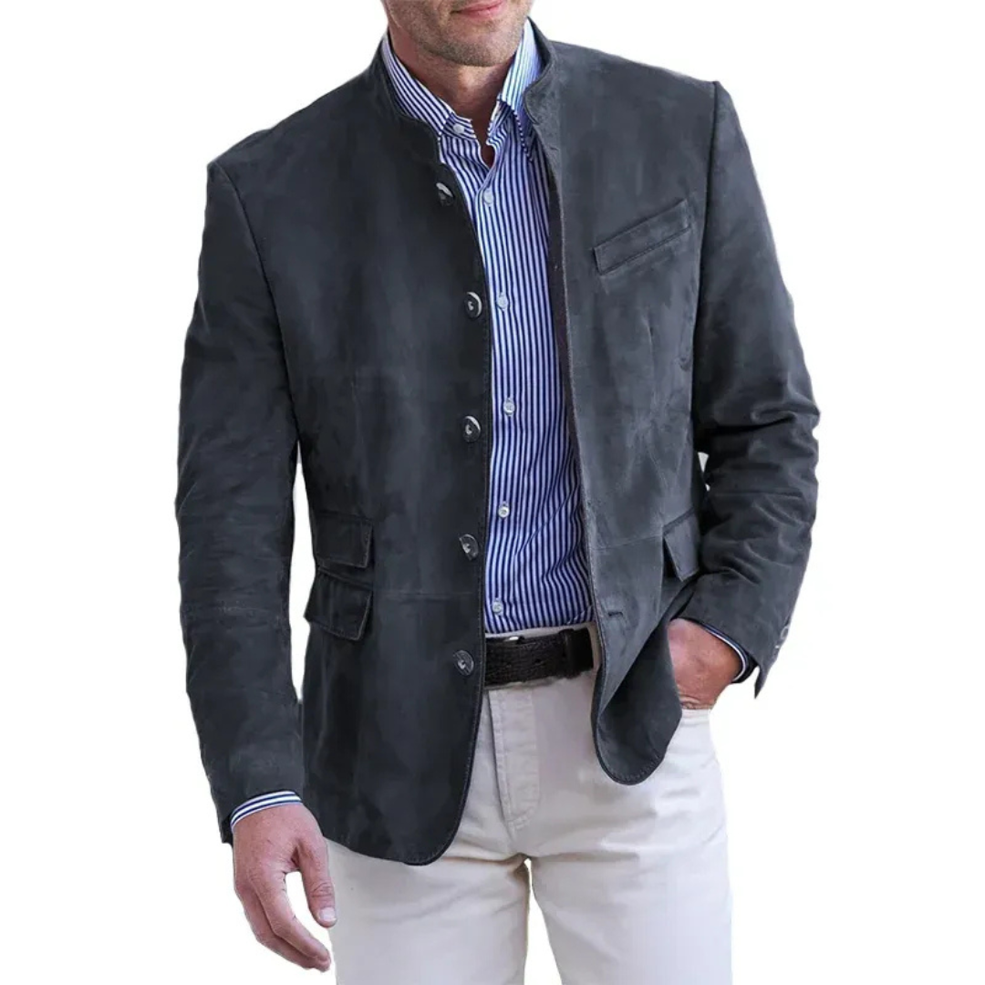 Klaus | Herren Jacke mit Stehkragen und Knöpfen