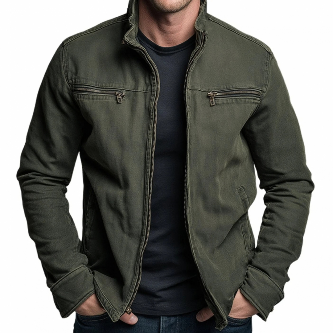 Konrad | Herren Jacke mit Stehkragen, Reißverschluss und Taschen