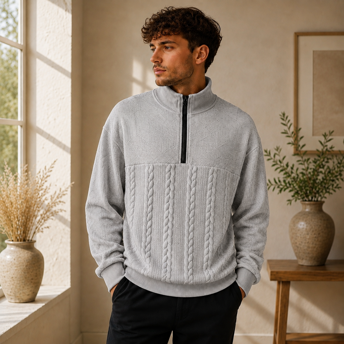 Konrad | Herren Strickpullover mit Kragen