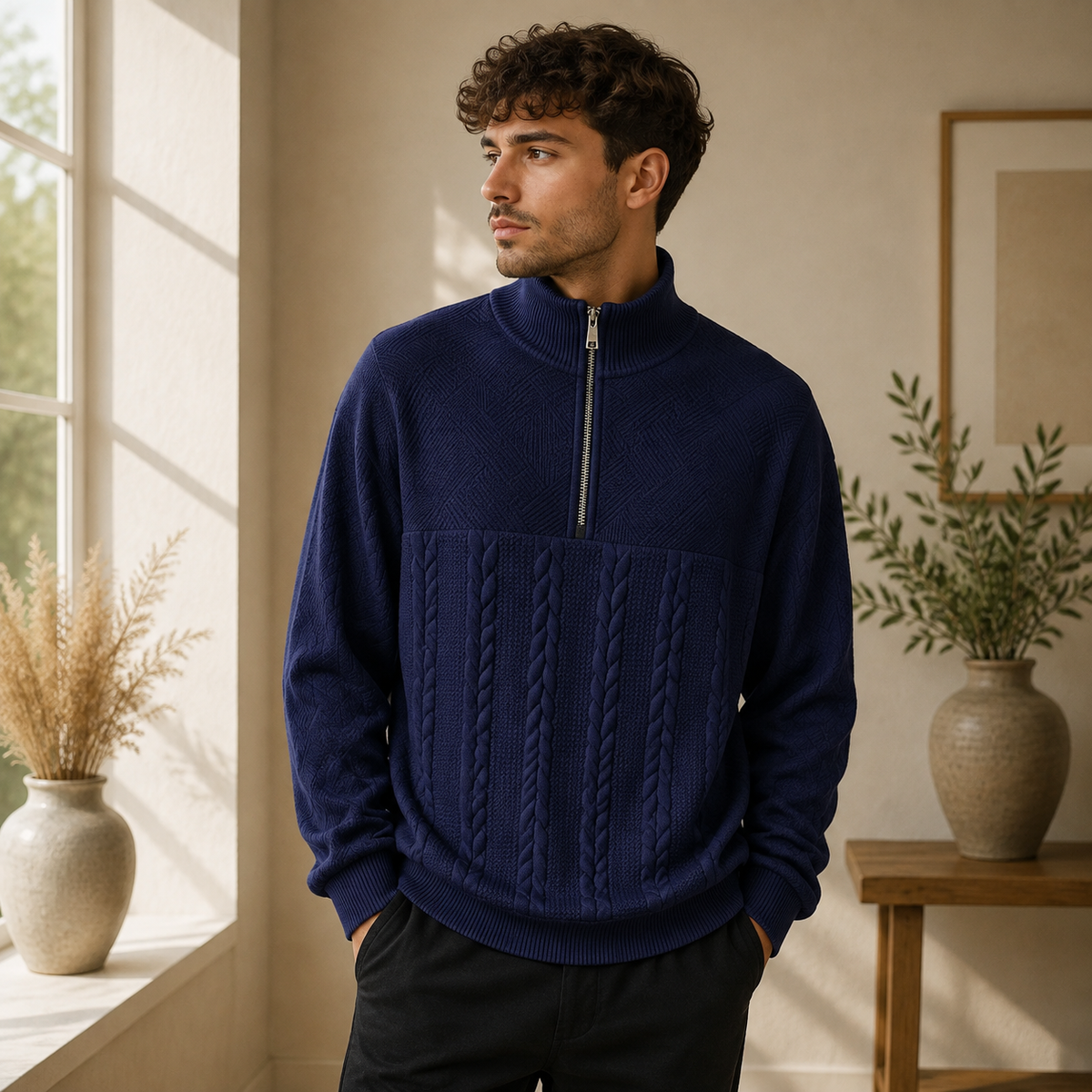 Konrad | Herren Strickpullover mit Kragen