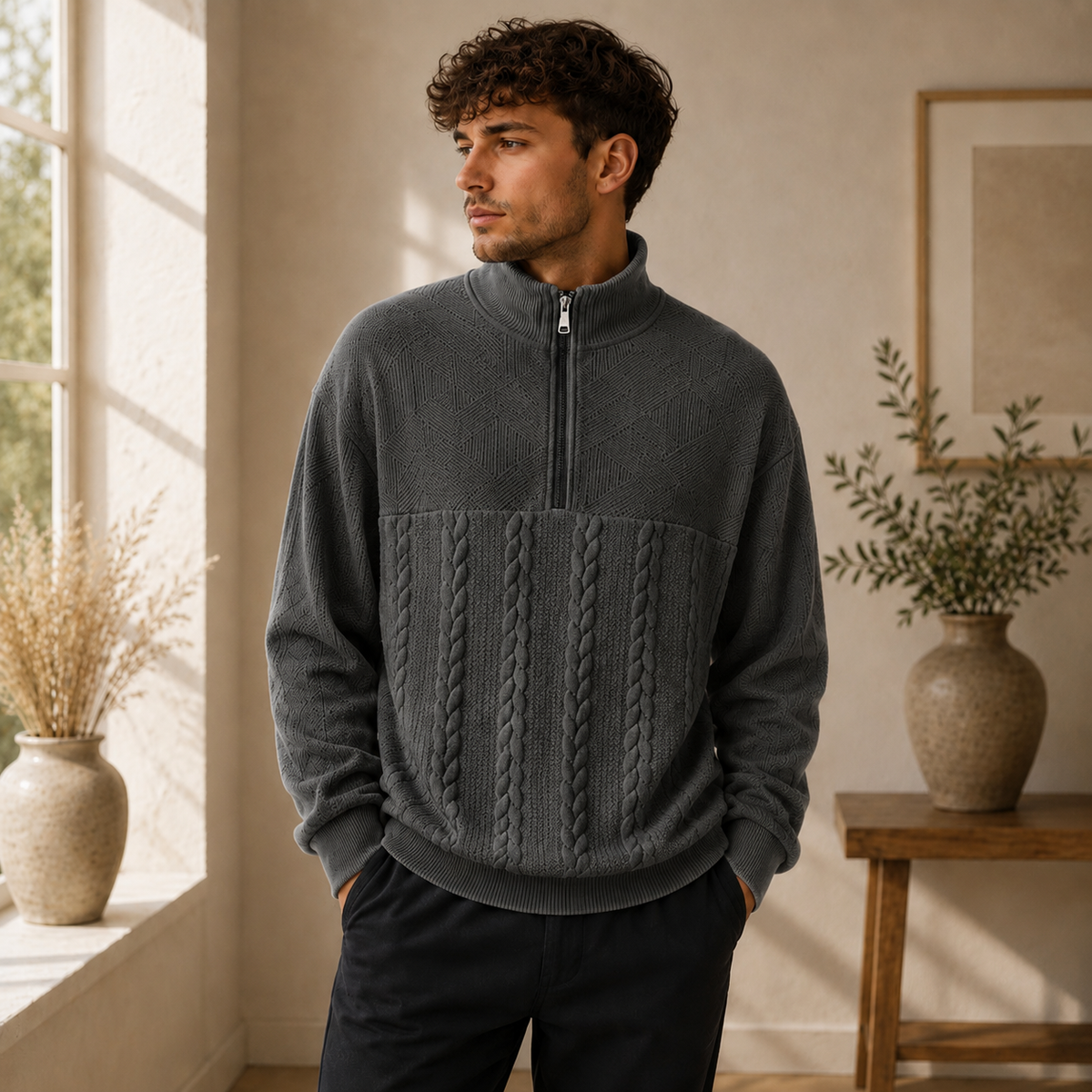 Konrad | Herren Strickpullover mit Kragen