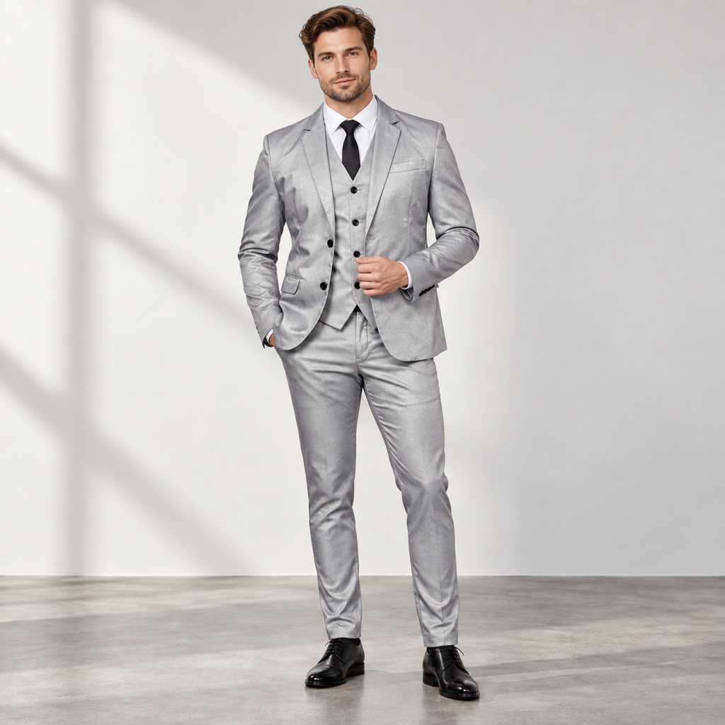 Konstantin | Herren Anzug mit Weste, Sakko und Hose im Tweed Stil