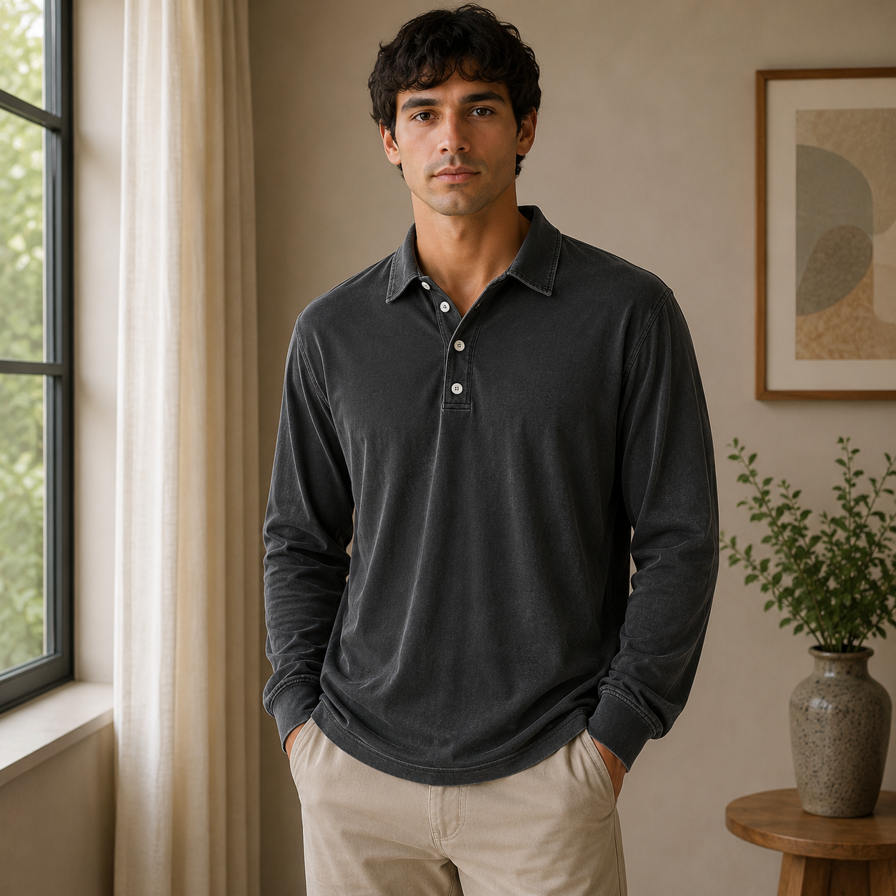 Konstantin | Herren Poloshirt Langarm Für Sommer