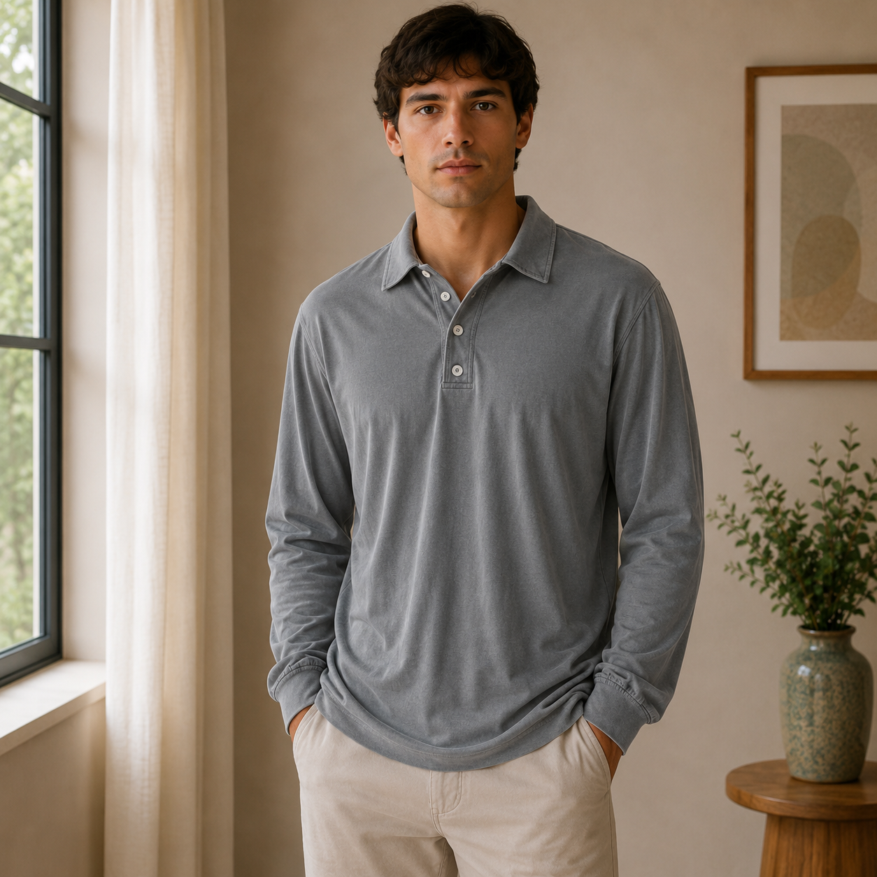 Konstantin | Herren Poloshirt Langarm Für Sommer