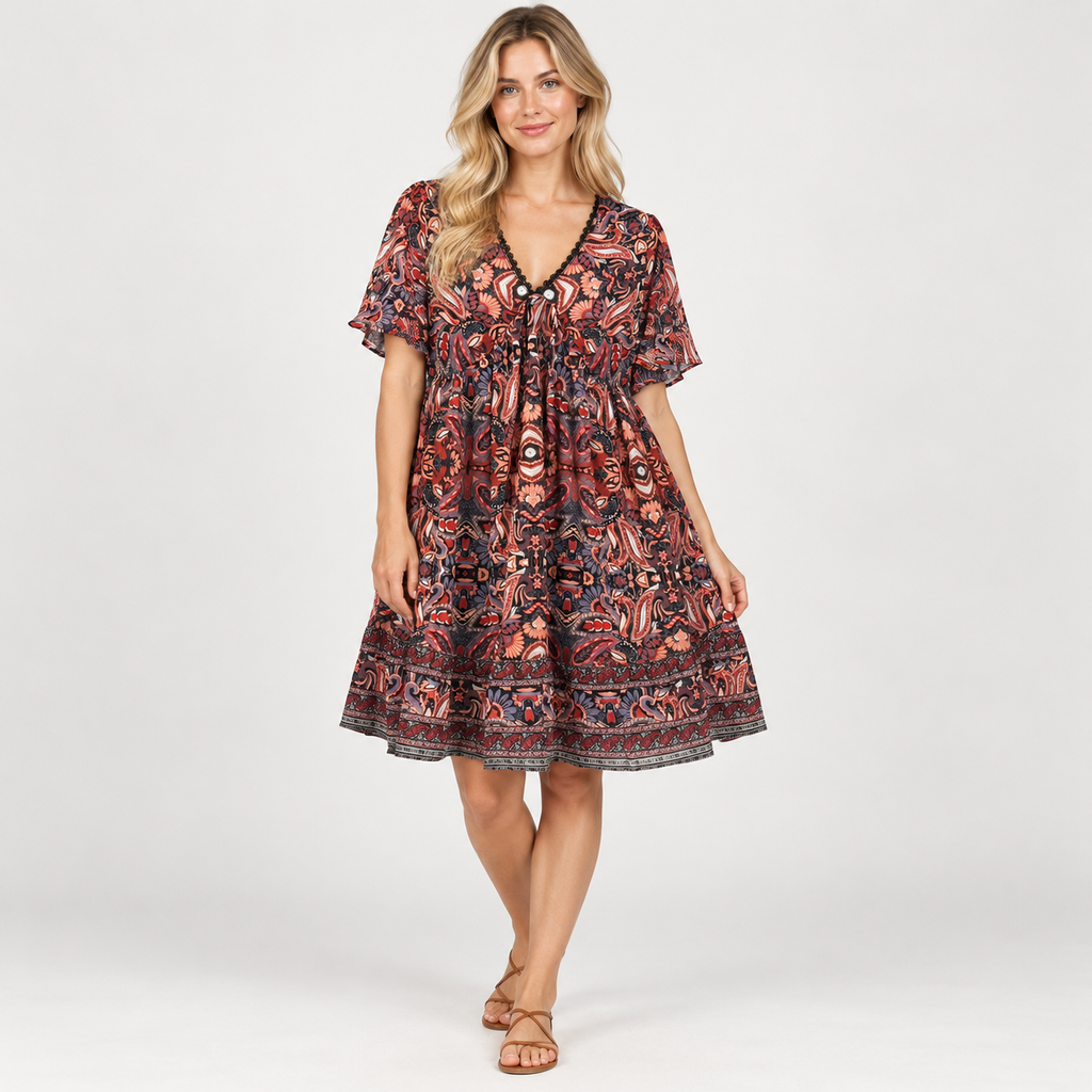 Kora | Damen Minikleid Modern Boho Sommer