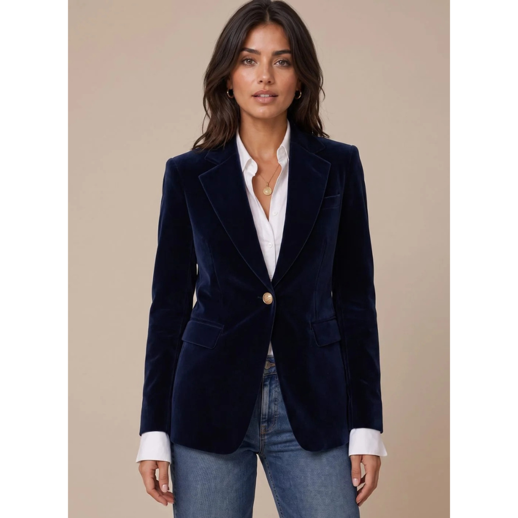 Kunigunde | Damen Blazer aus Samt mit Langarm, Revers und Knöpfen