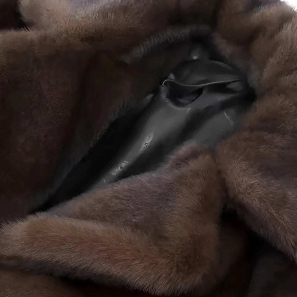 Kunstfell-Winterjacke für Damen – Stilvoll und Lang Geschnitten