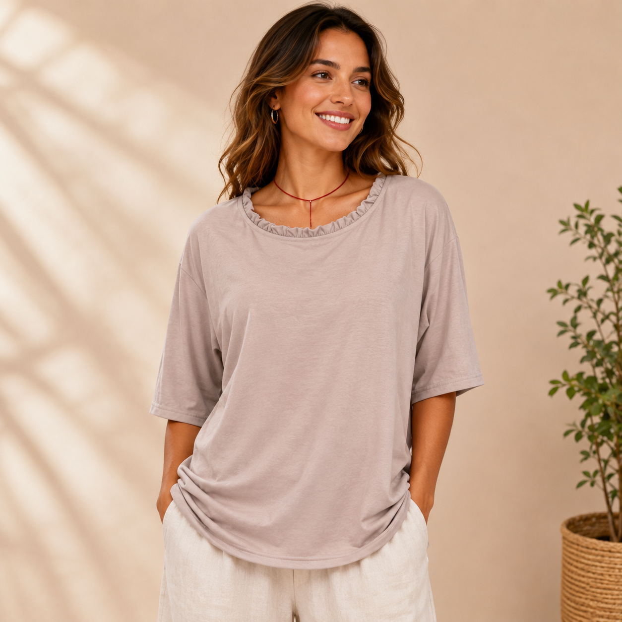 Kurzarm Bluse für Damen | Lockerer Schnitt