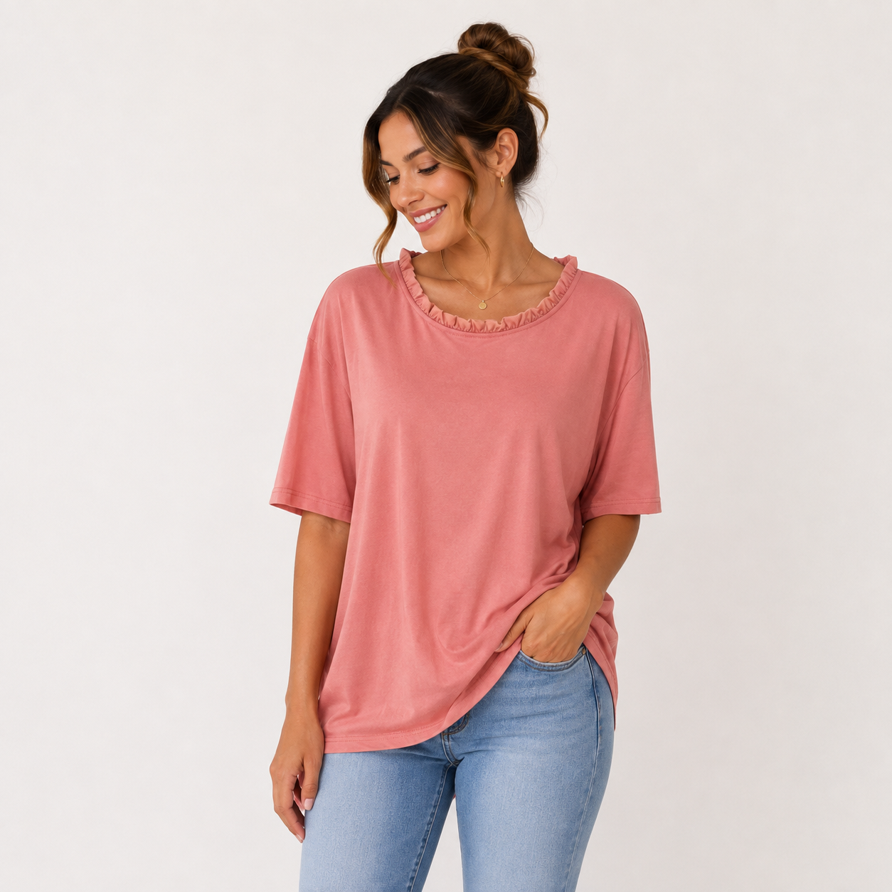 Kurzarm Bluse für Damen | Lockerer Schnitt