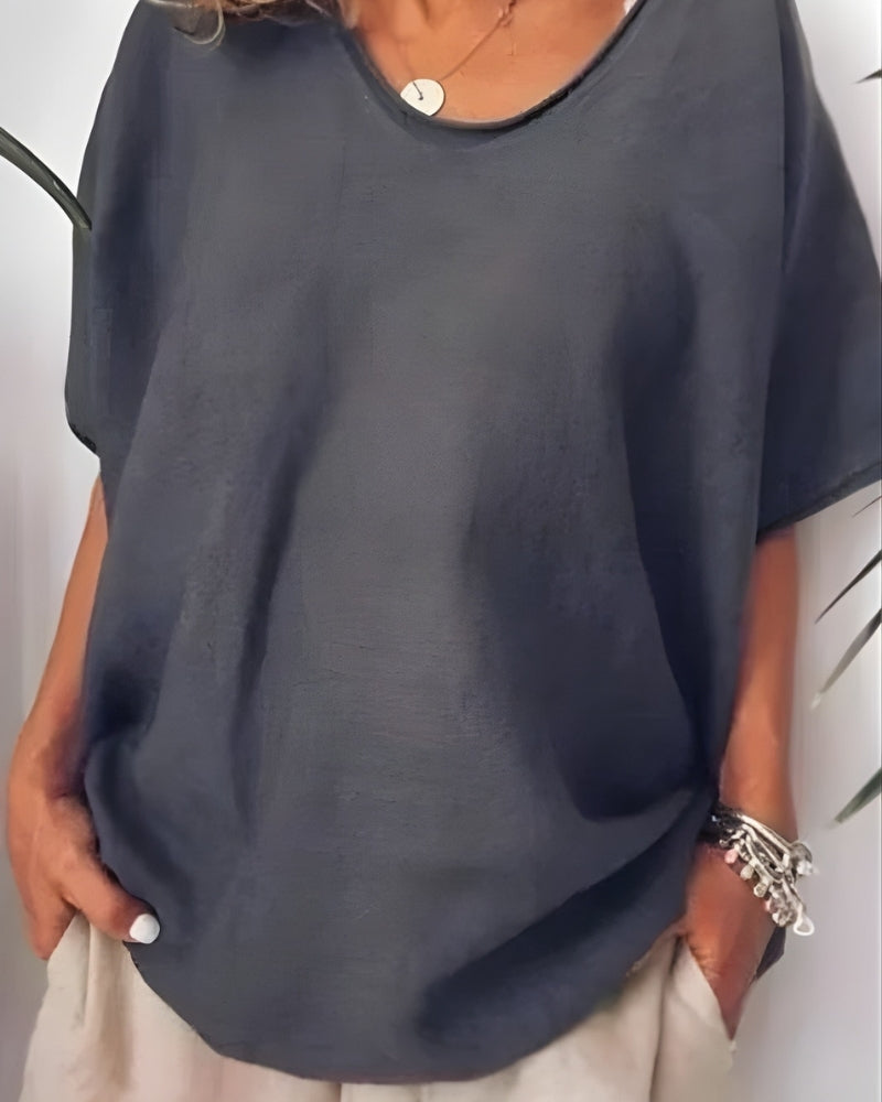 Kurzarm Bluse für Damen | Lockerer Schnitt