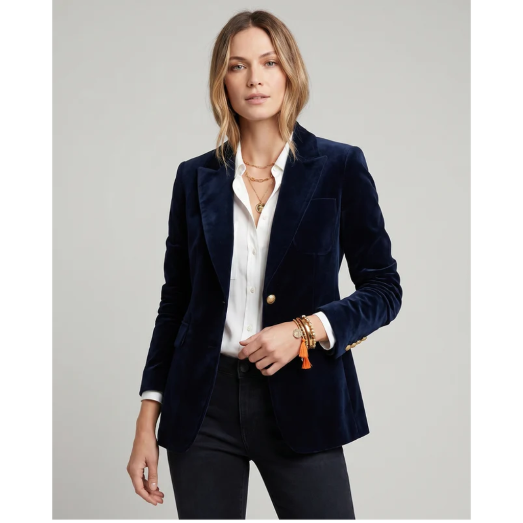 Lara | Damen Stilvoller Samt Freizeit Blazer