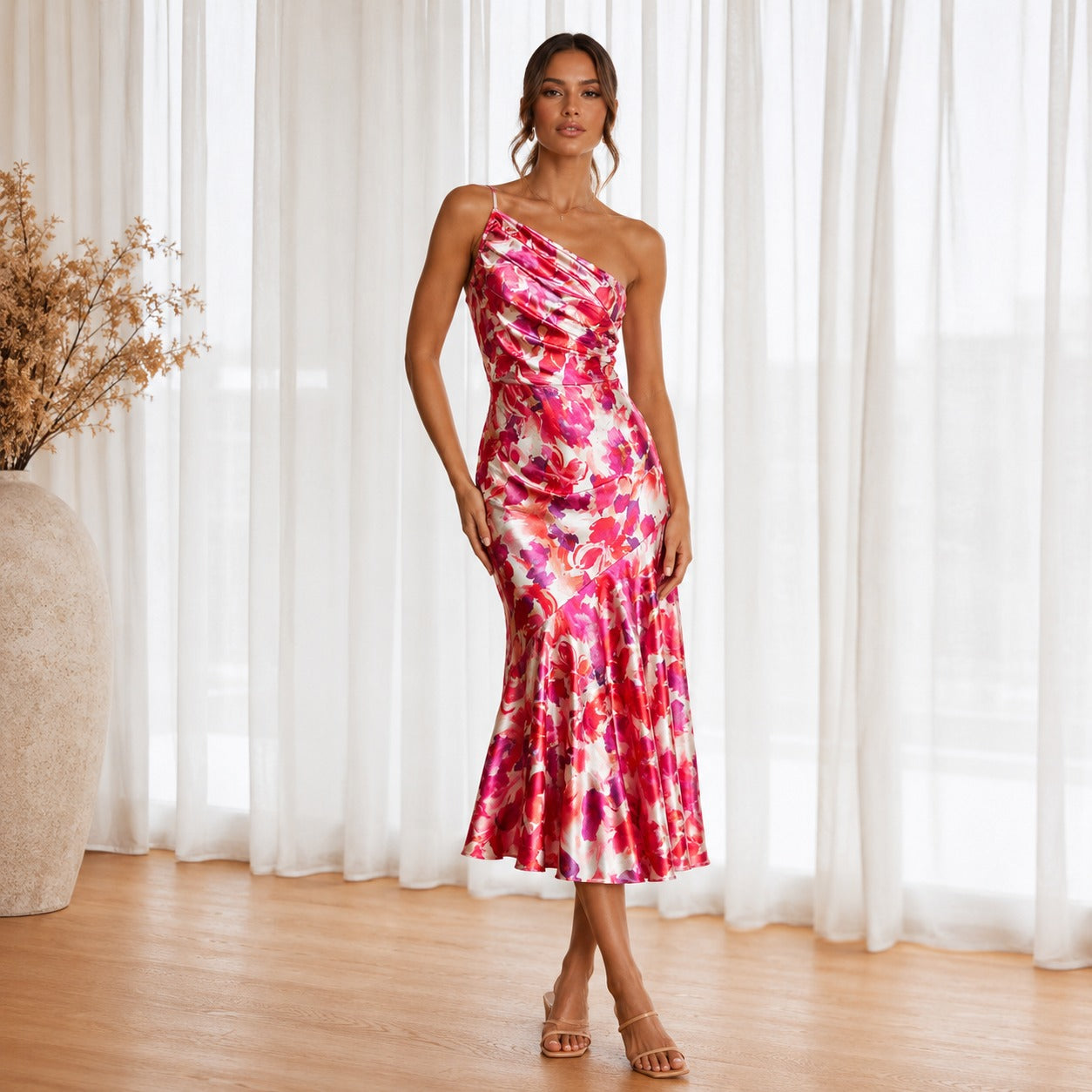 Lareen | Damen Midi Sommerkleid Mit Blumenmuster Für Alltag