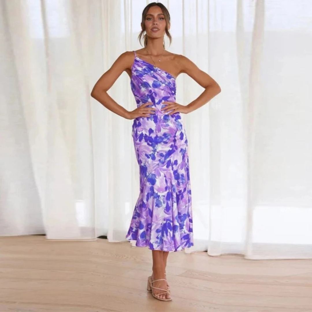 Lareen | Damen Midi Sommerkleid Mit Blumenmuster Für Alltag