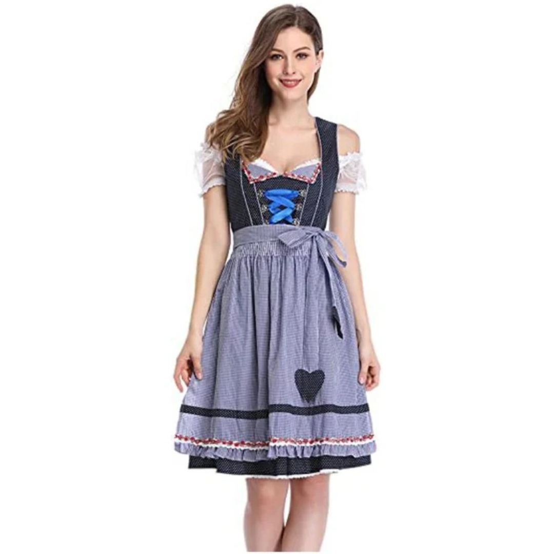 Larissa | Damen Oktoberfest Dirndl in Grau und Blau