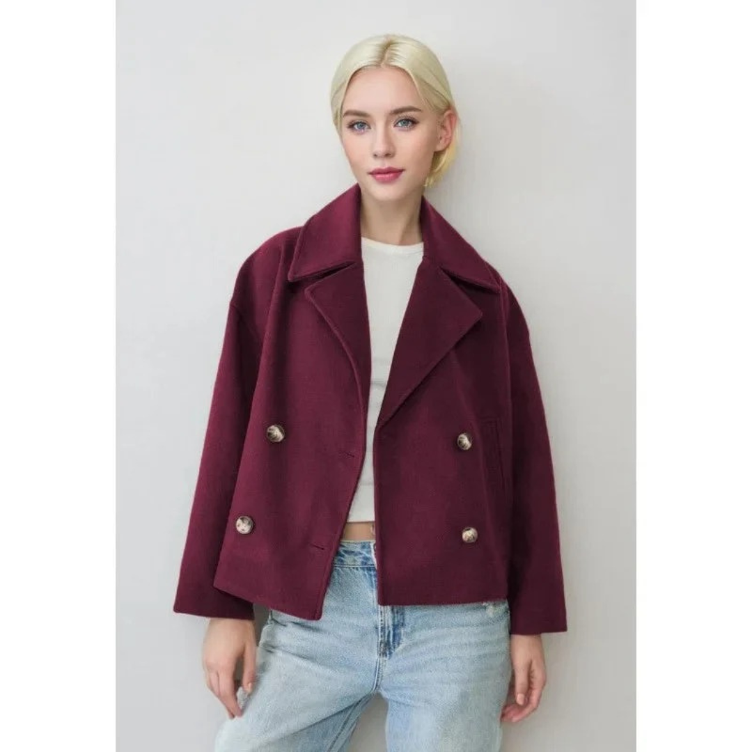 Laura | Damen Kurze Jacke mit Knöpfen