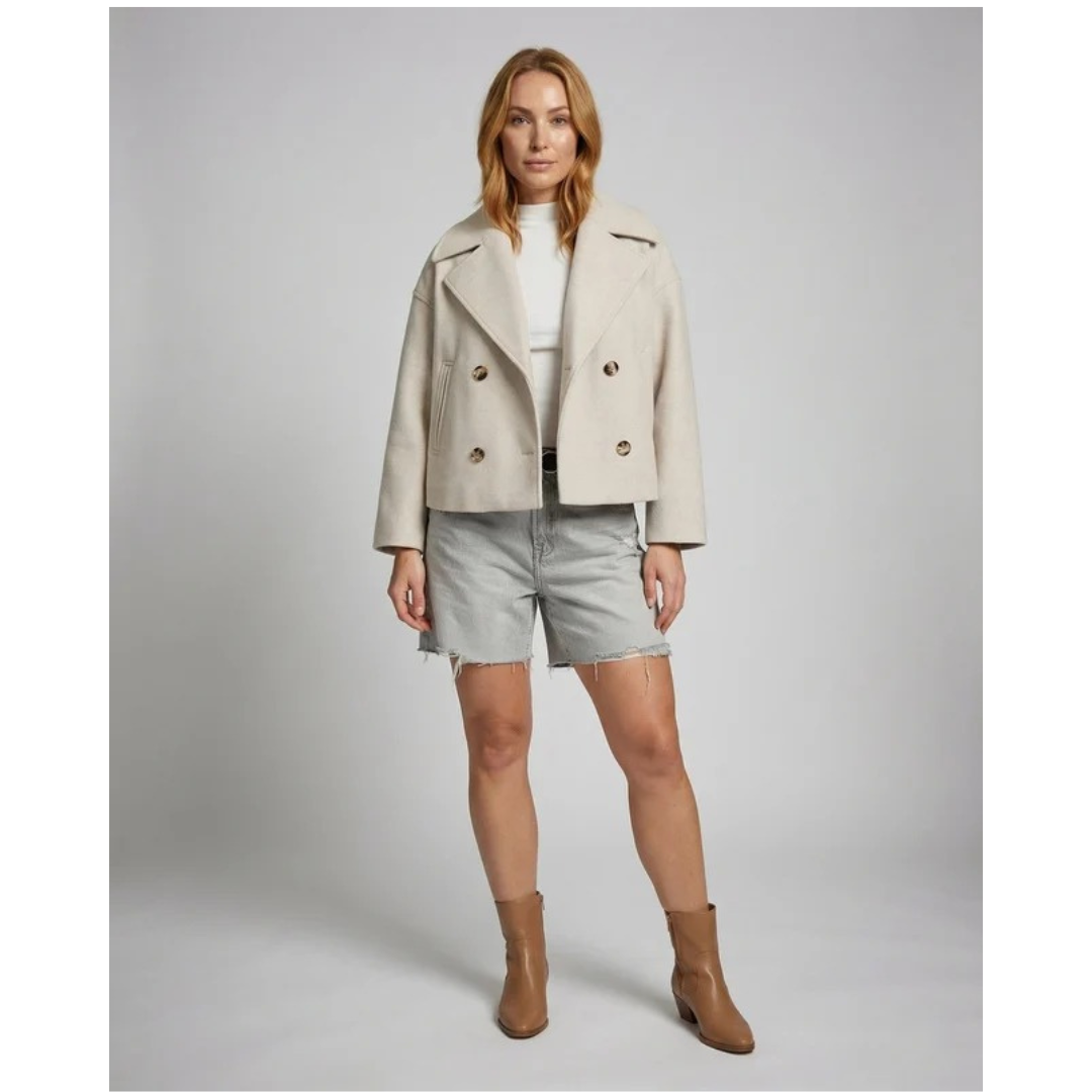 Laura | Damen Kurze Jacke mit Knöpfen