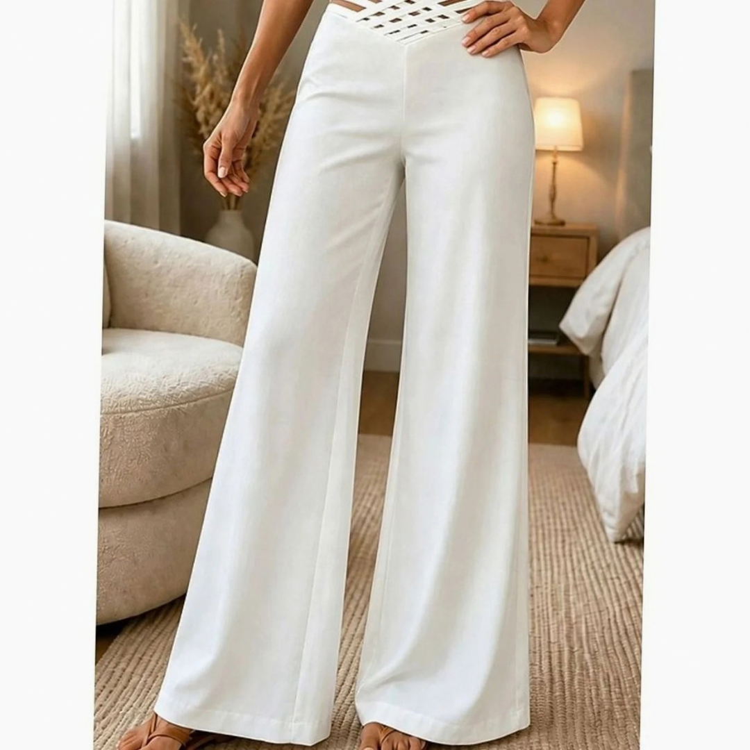 Lavinia | Damen Hose mit High Waist und Crossover Bund