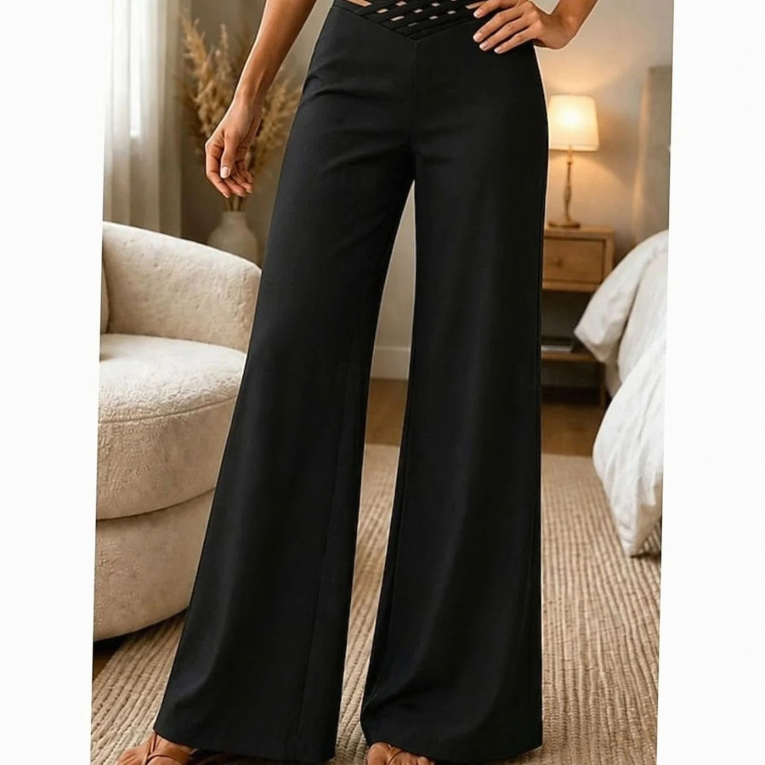 Lavinia | Damen Hose mit High Waist und Crossover Bund