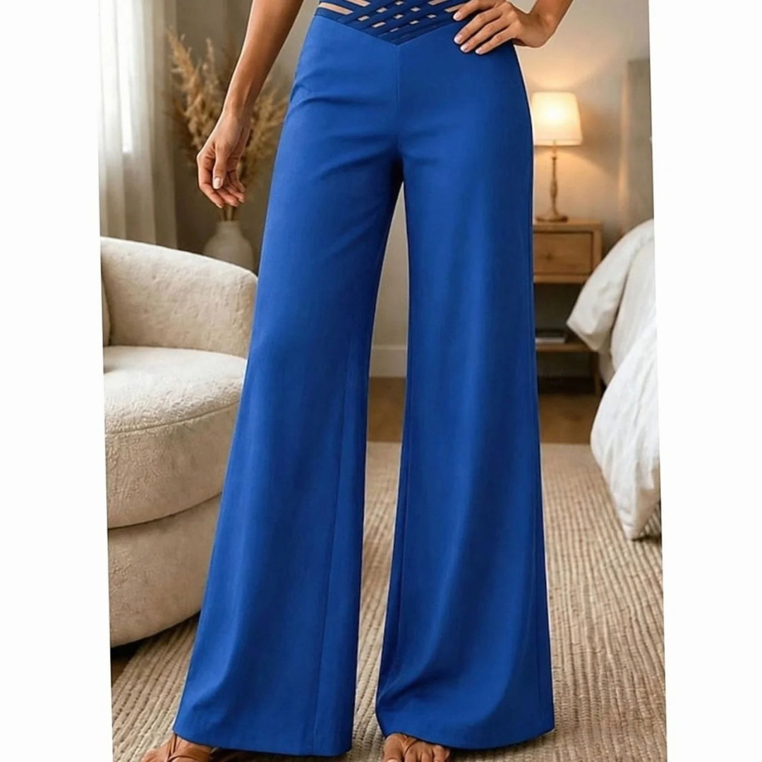 Lavinia | Damen Hose mit High Waist und Crossover Bund