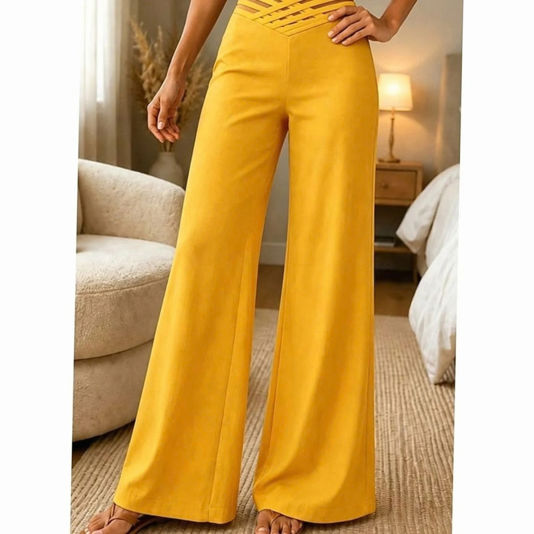 Lavinia | Damen Hose mit High Waist und Crossover Bund