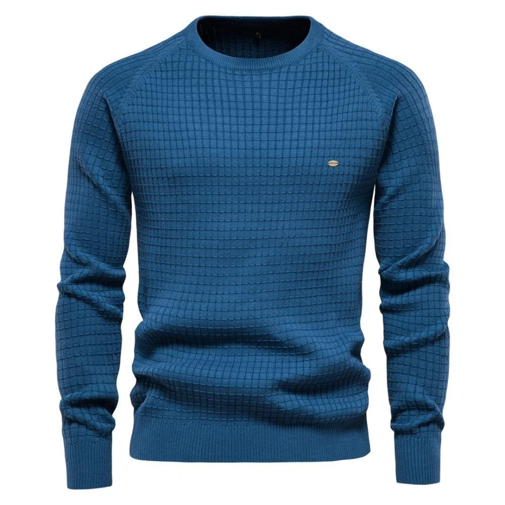 Lazar | Herren Pullover mit Strickmuster und Langarm