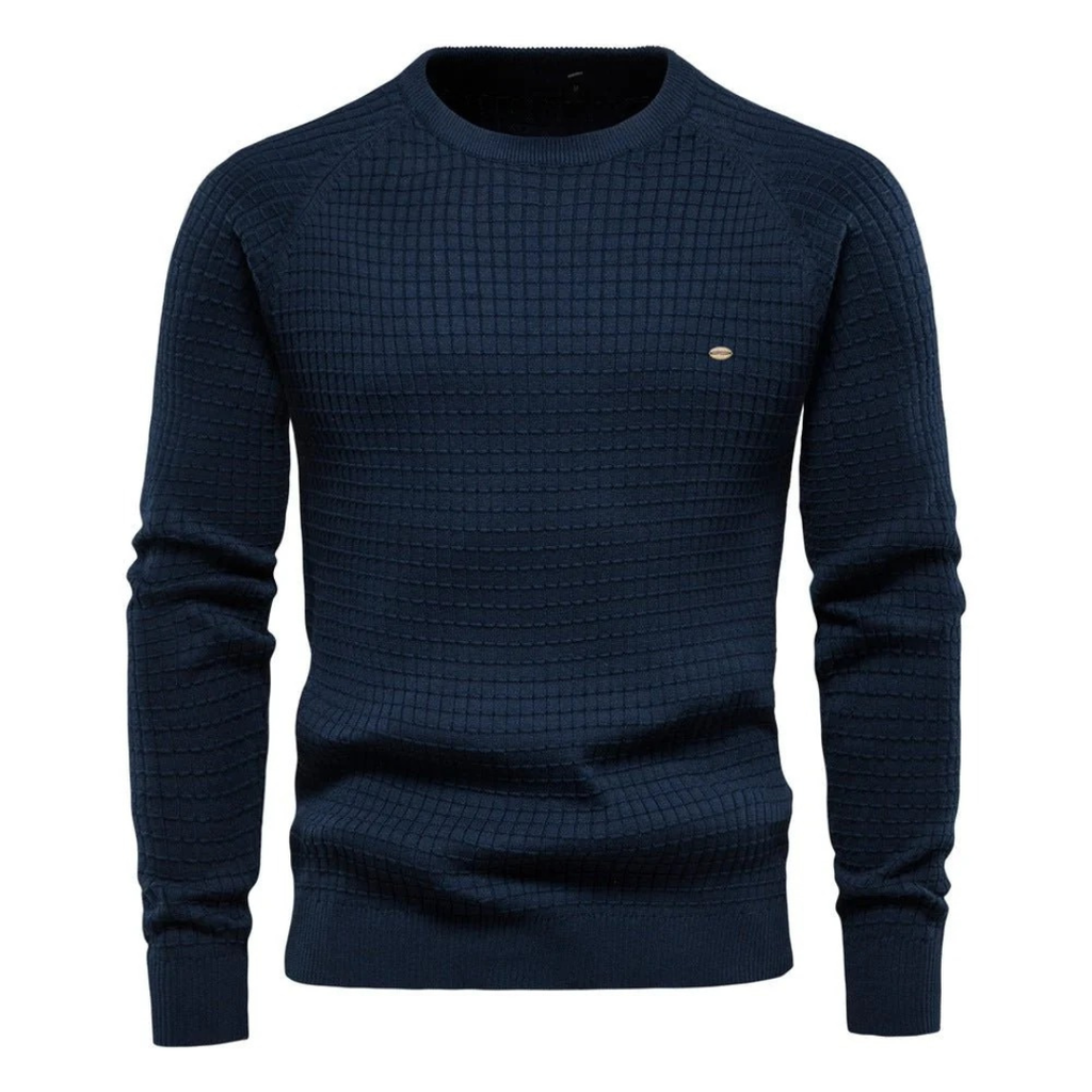 Lazar | Herren Pullover mit Strickmuster und Langarm