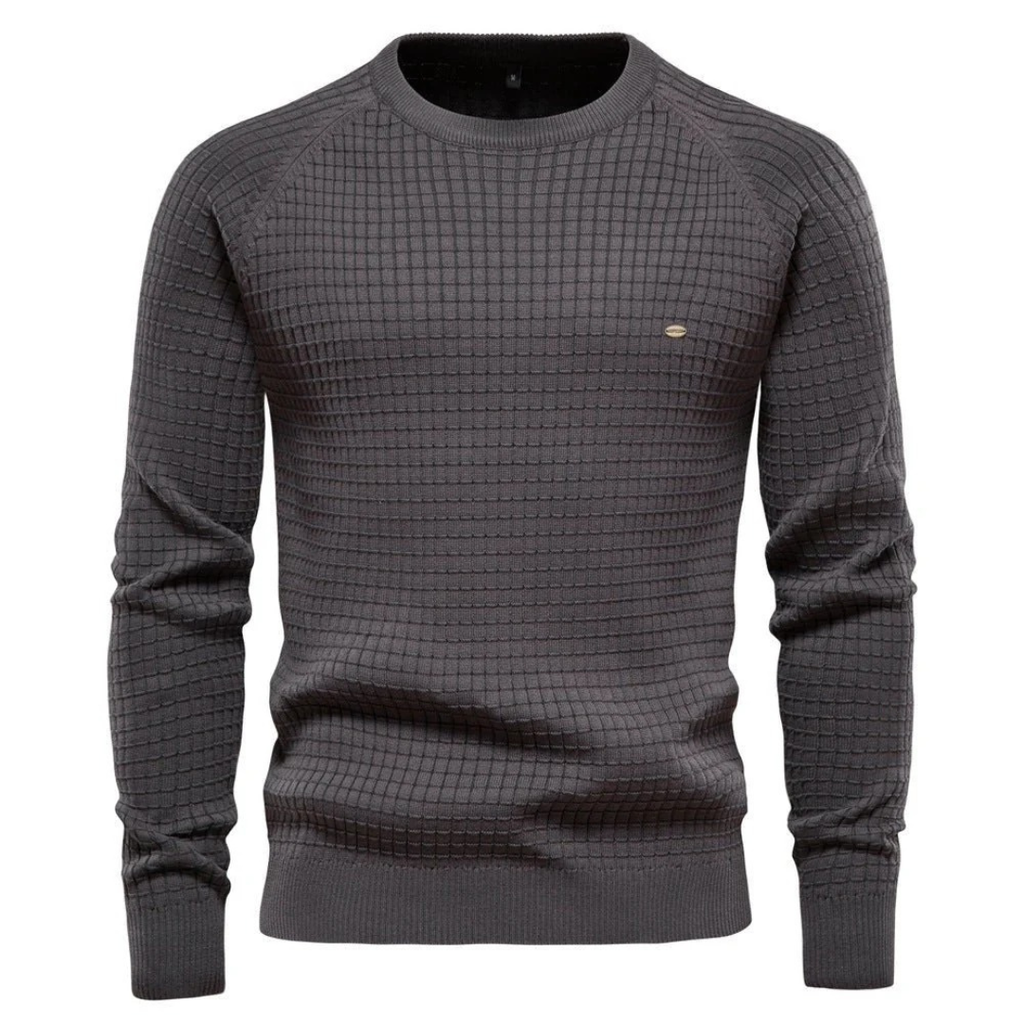 Lazar | Herren Pullover mit Strickmuster und Langarm