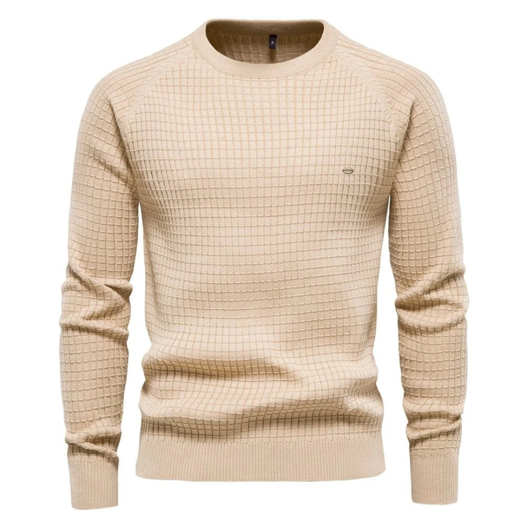 Lazar | Herren Pullover mit Strickmuster und Langarm