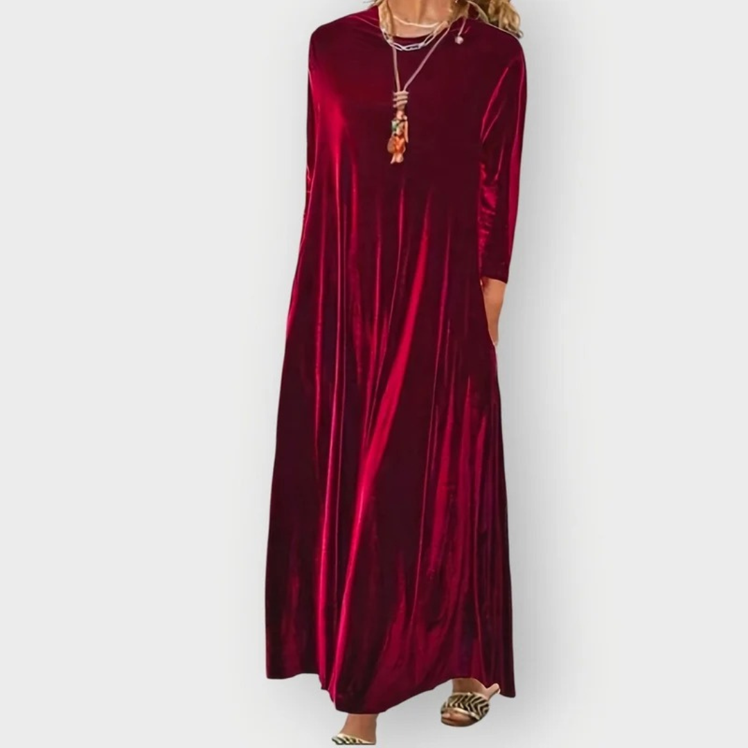 Lea | Damen Bequeme Midi Abendkleid