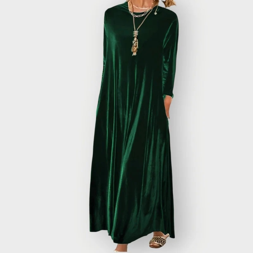 Lea | Damen Bequeme Midi Abendkleid