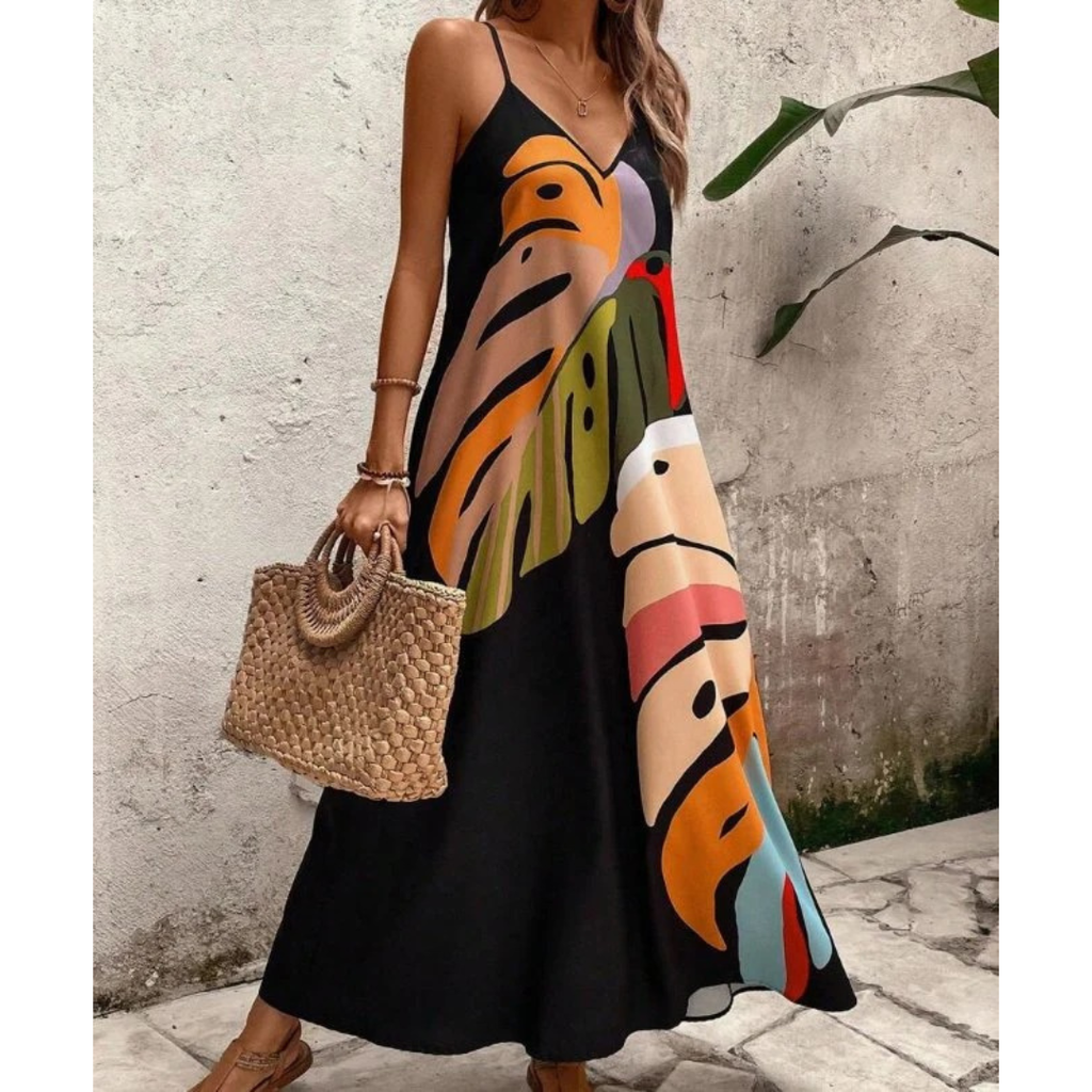 Lea | Damen Leichtes Freizeit Maxikleid