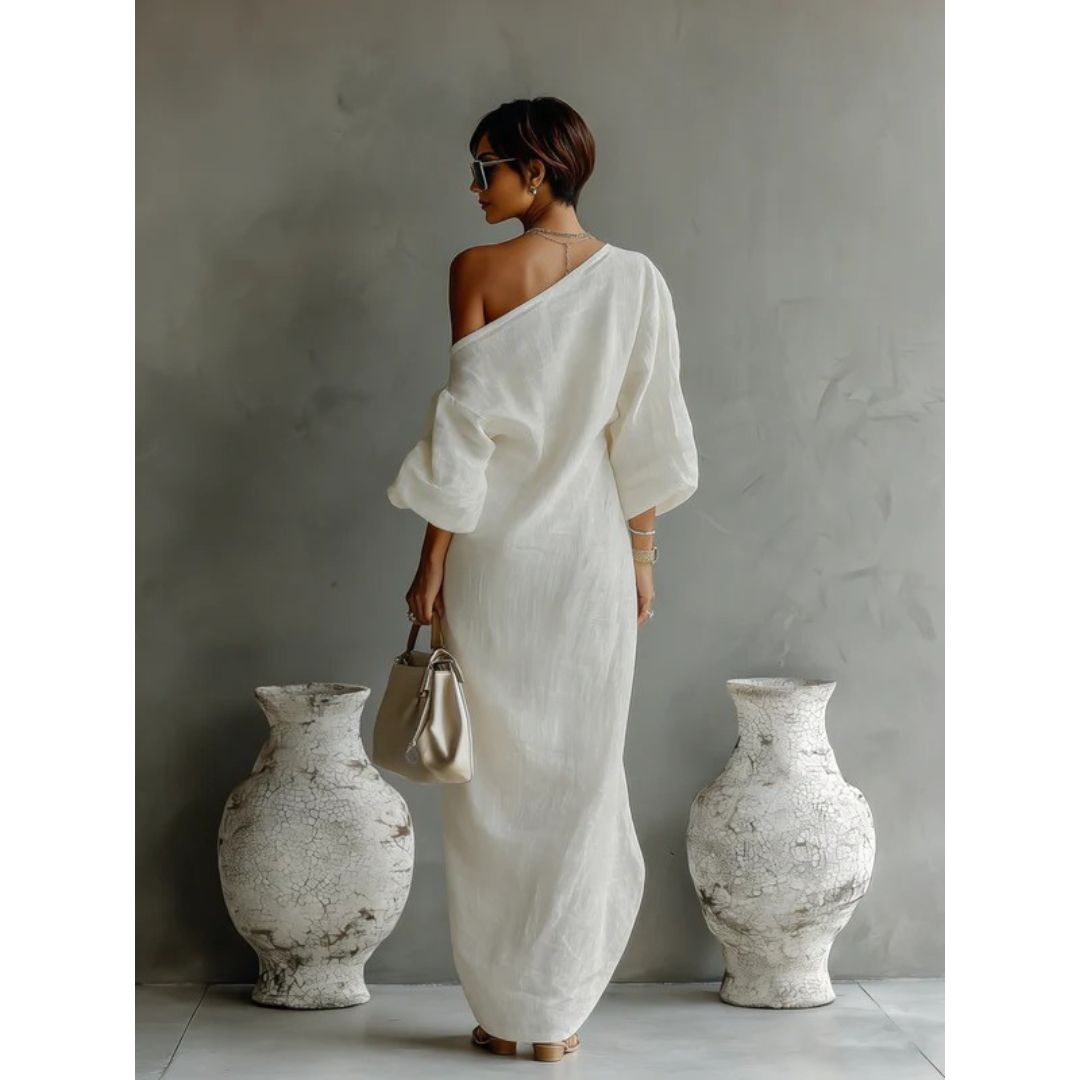 Lena | Damen Sommer Maxikleid Mit One Shoulder