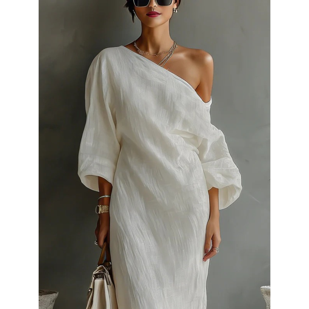 Lena | Damen Sommer Maxikleid Mit One Shoulder