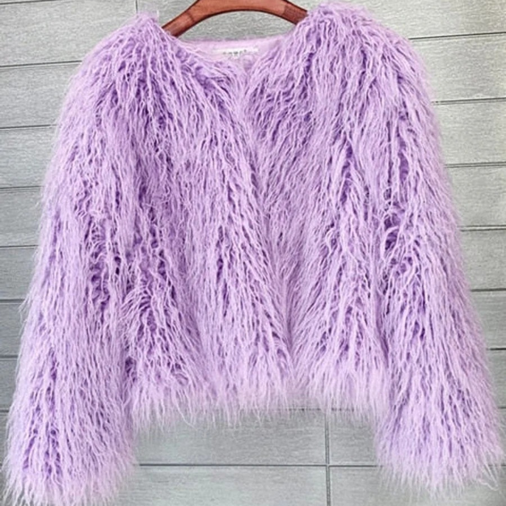 Lena | Damen Winterjacke mit Kunstpelz, Kurze Flauschige Silhouette