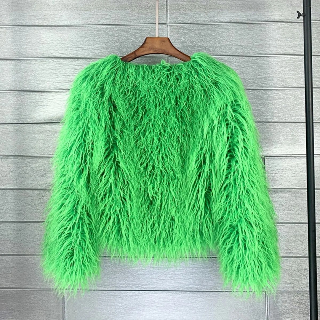 Lena | Damen Winterjacke mit Kunstpelz, Kurze Flauschige Silhouette
