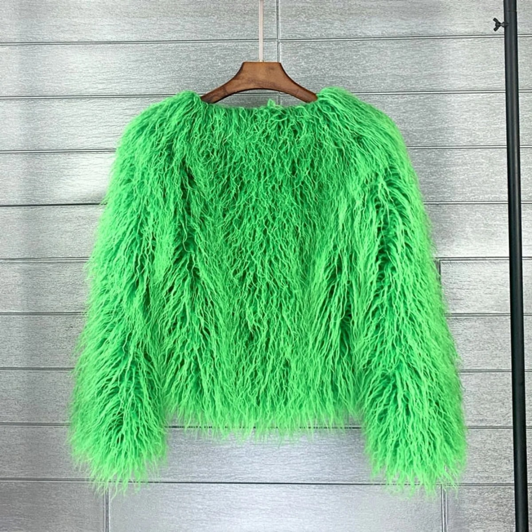 Lena | Damen Winterjacke mit Kunstpelz, Kurze Flauschige Silhouette