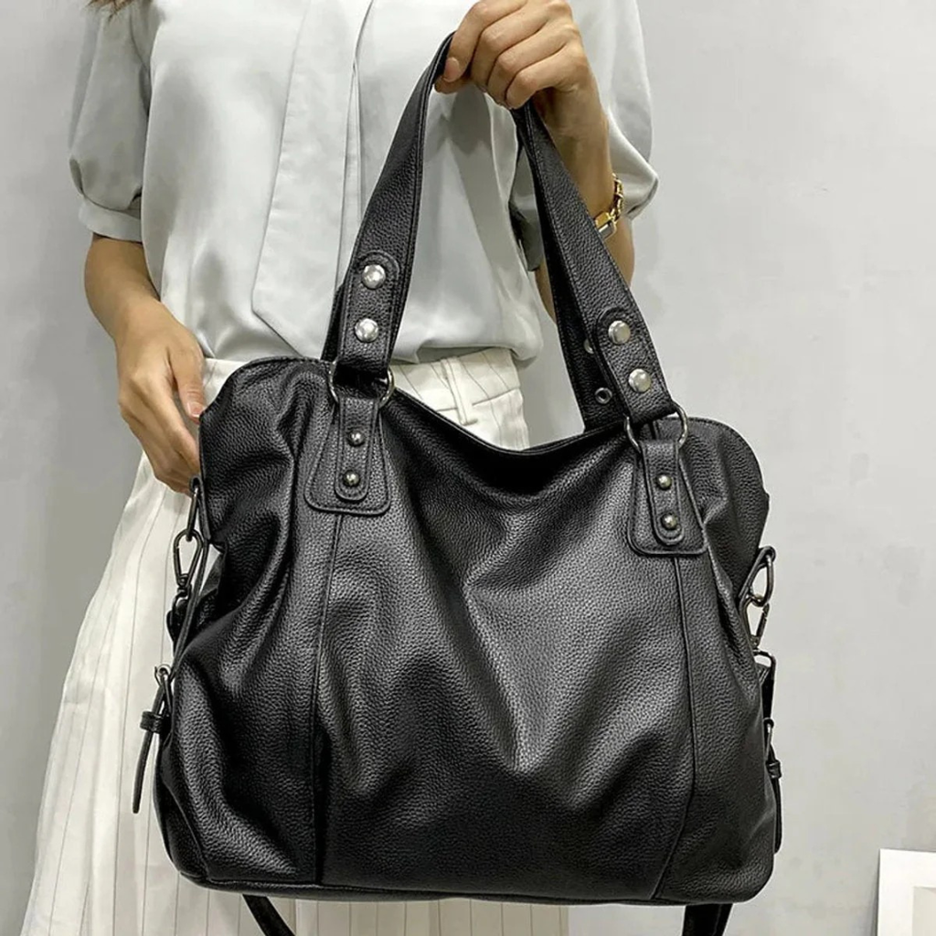 Leni | Damen Leder Tote Bag Mit Nieten