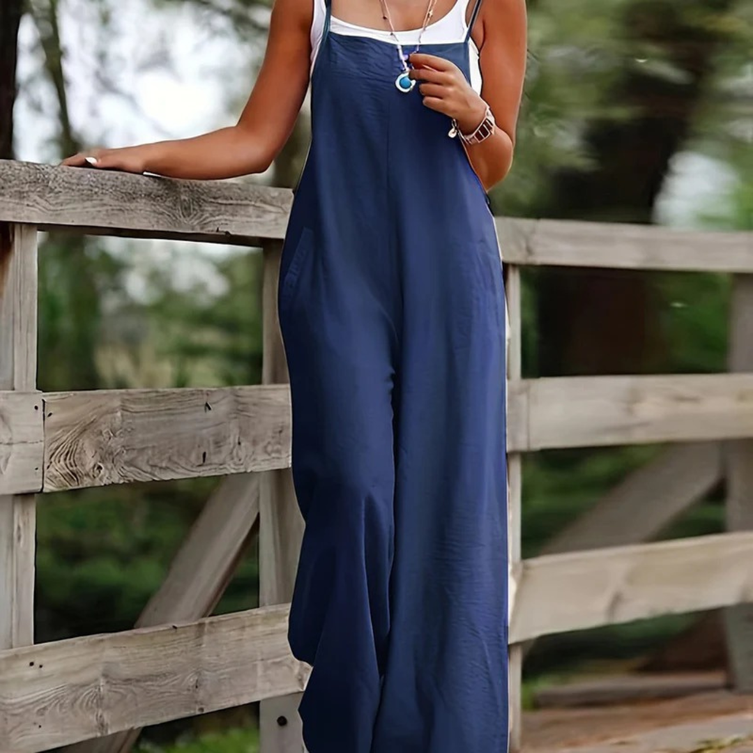 Leni | Damen Sommer licher Wide-Leg Jumpsuit
