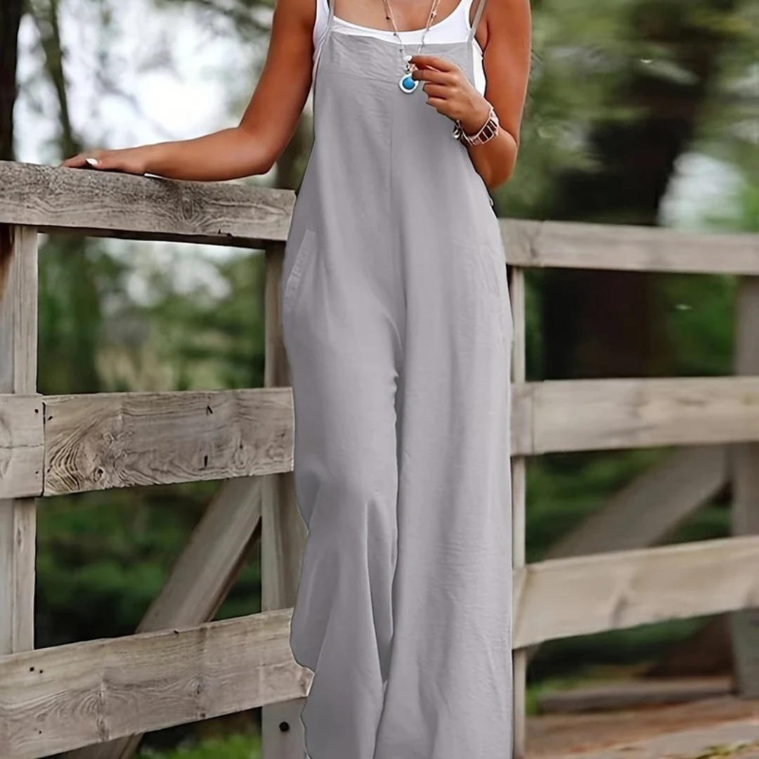 Leni | Damen Sommer licher Wide-Leg Jumpsuit