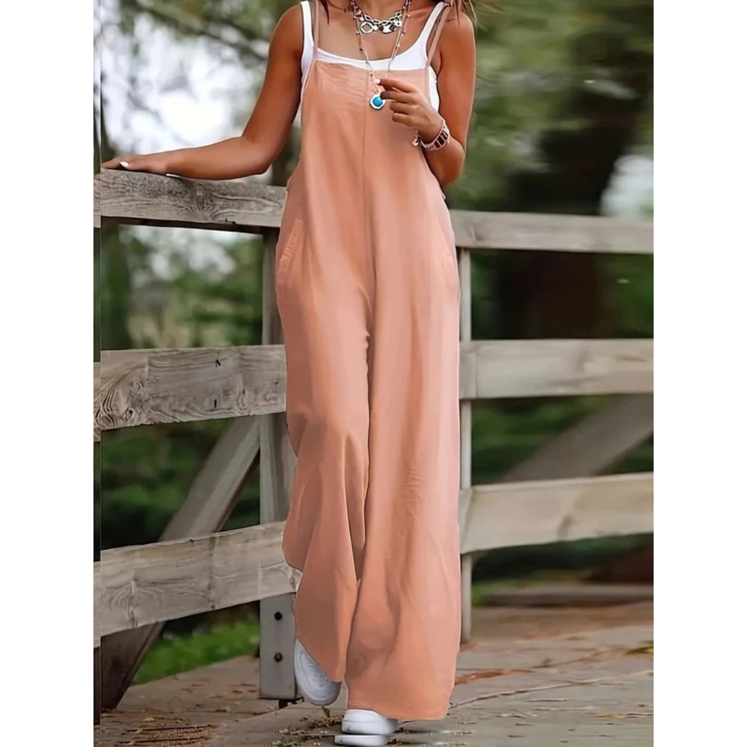 Leni | Damen Sommer licher Wide-Leg Jumpsuit