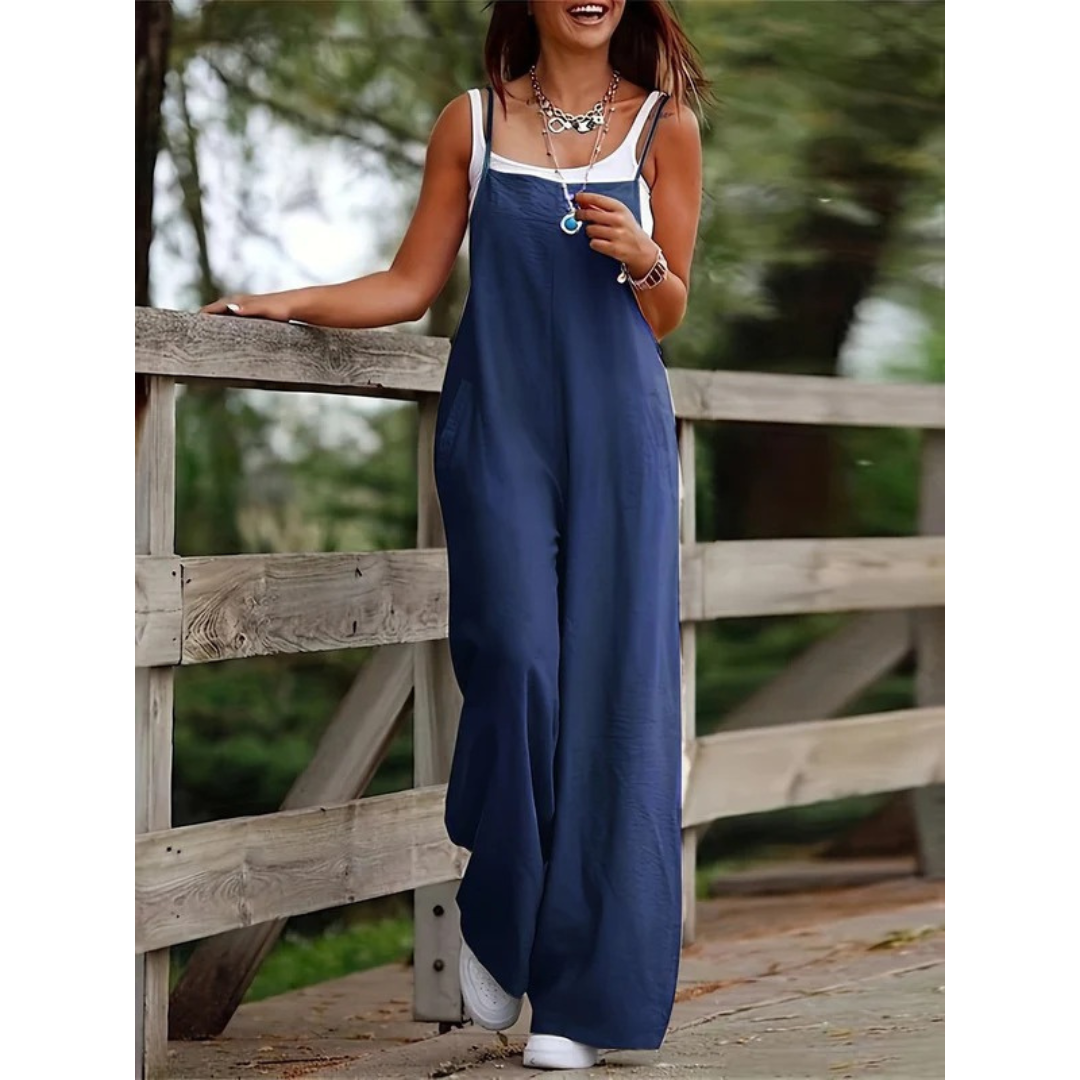 Leni | Damen Sommer licher Wide-Leg Jumpsuit