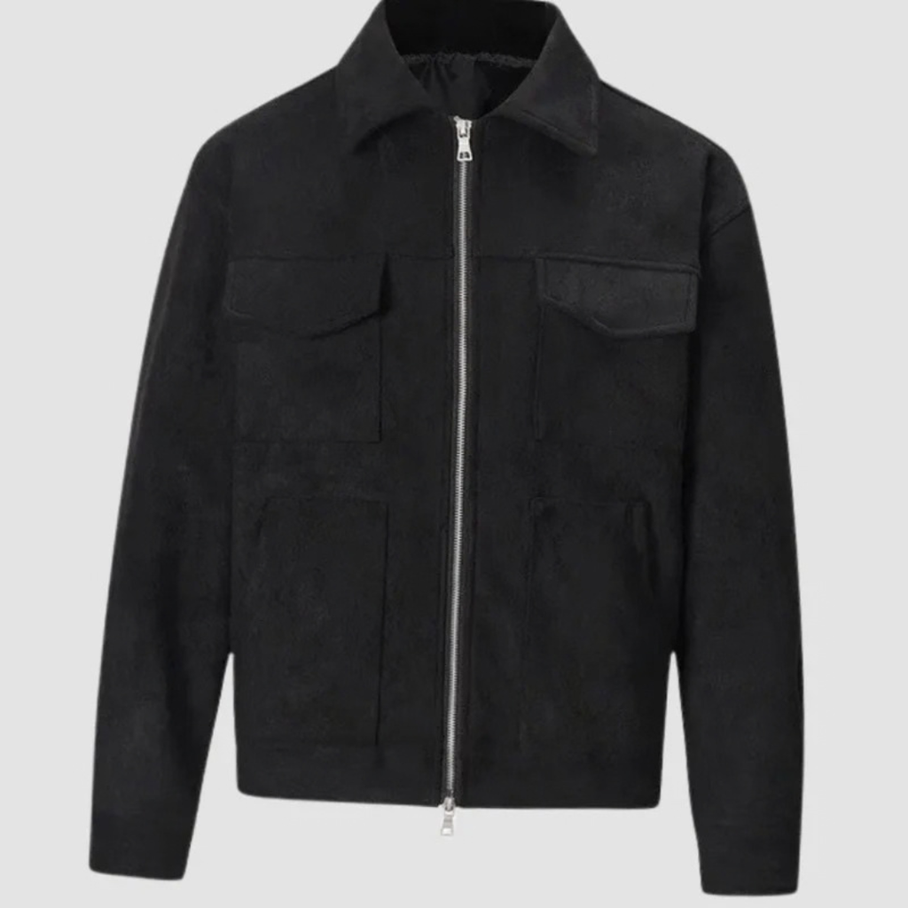 Lennard | Herren Jacke mit Wildleder Optik, Trucker Stil und Reißverschluss