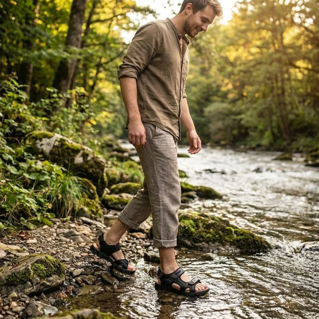 Leon | Herren Orthopädische Sandalen mit Klettverschluss