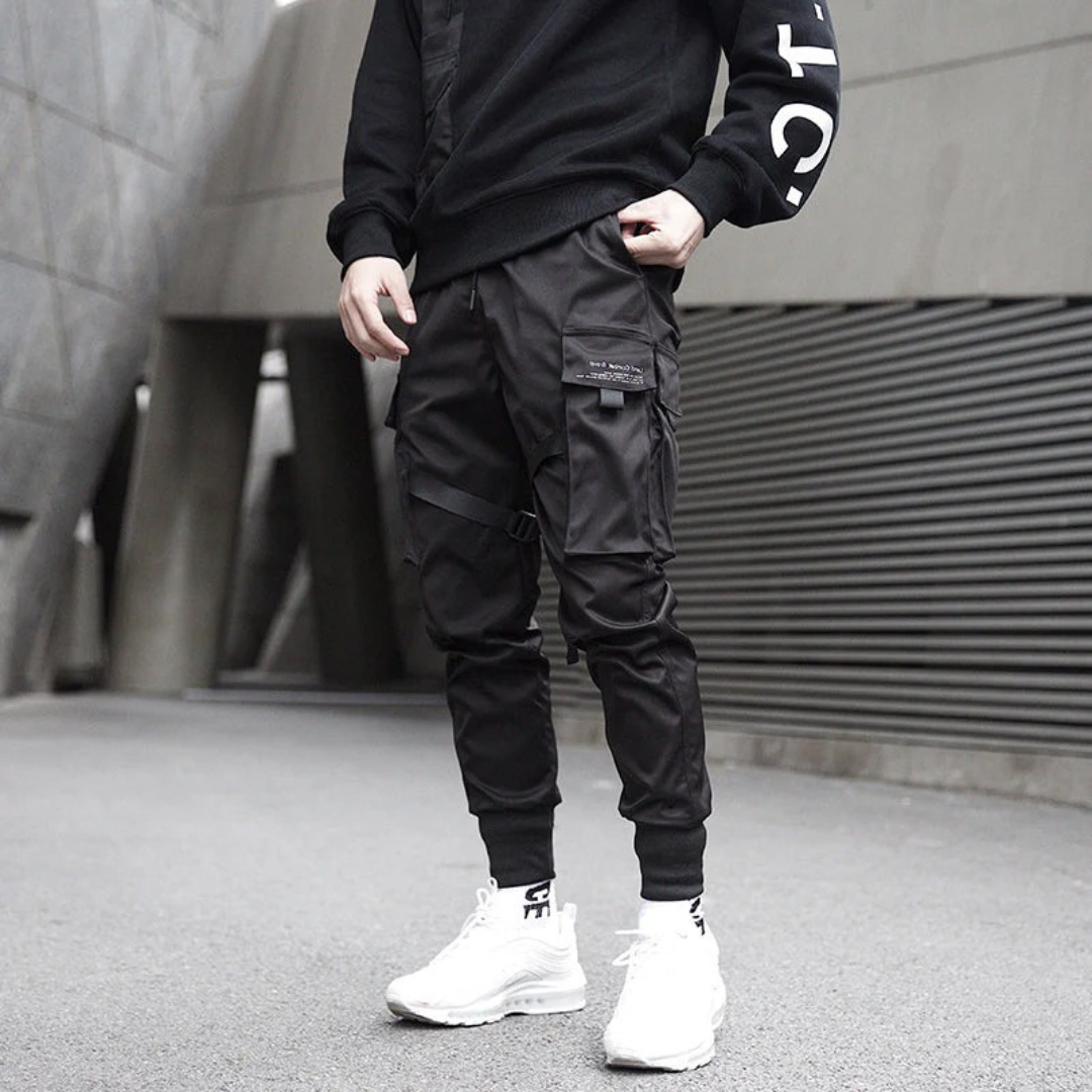 Leon | Herren Schwarze Freizeit Cargohose