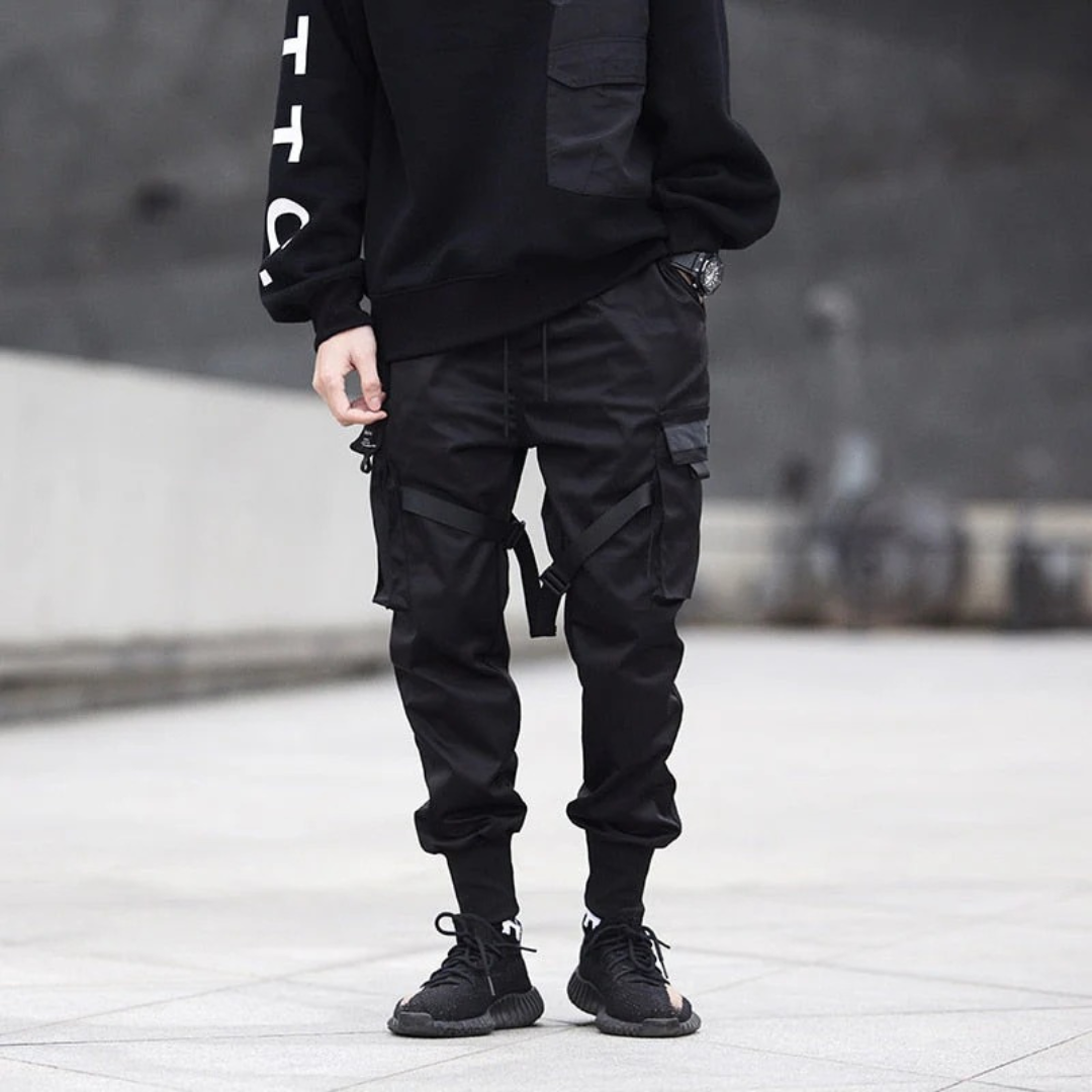 Leon | Herren Schwarze Freizeit Cargohose