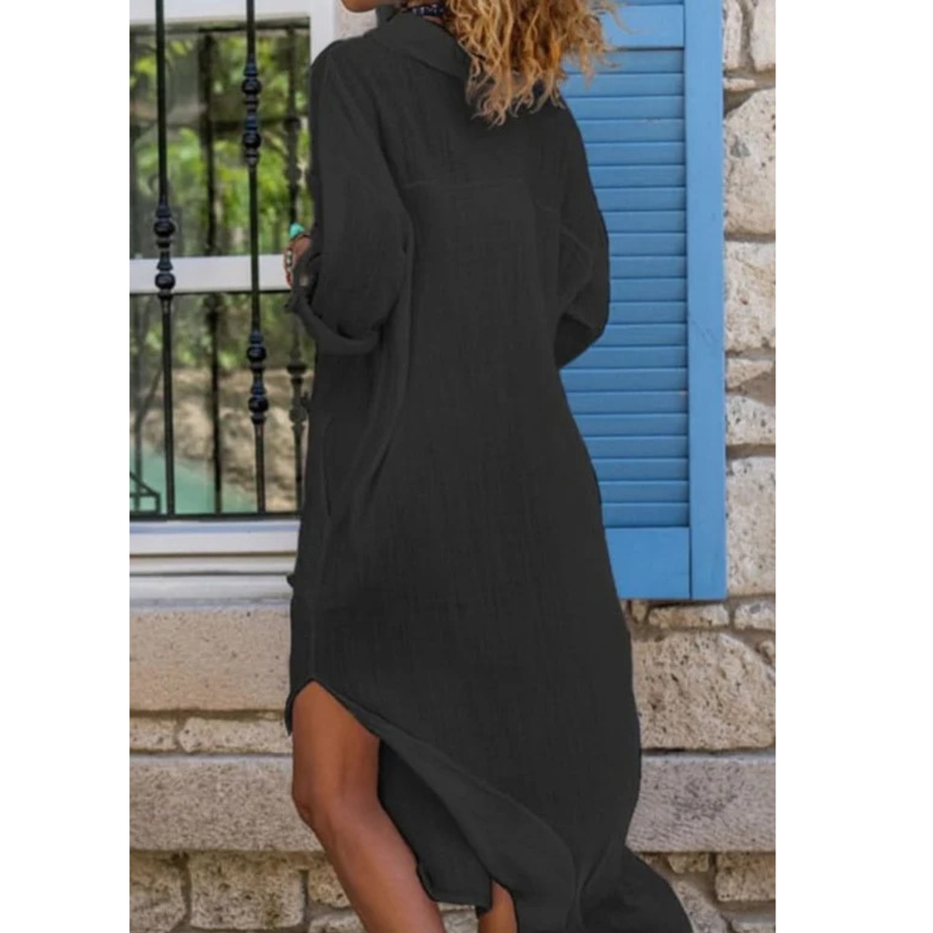 Leonie | Damen Bequem Oversized Midi-Kleid