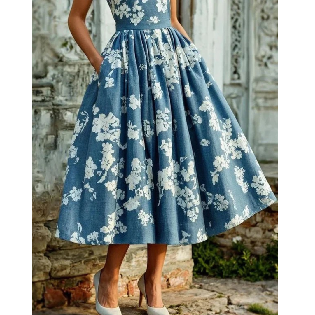 Leonie | Damen Florale Sommer Midikleid